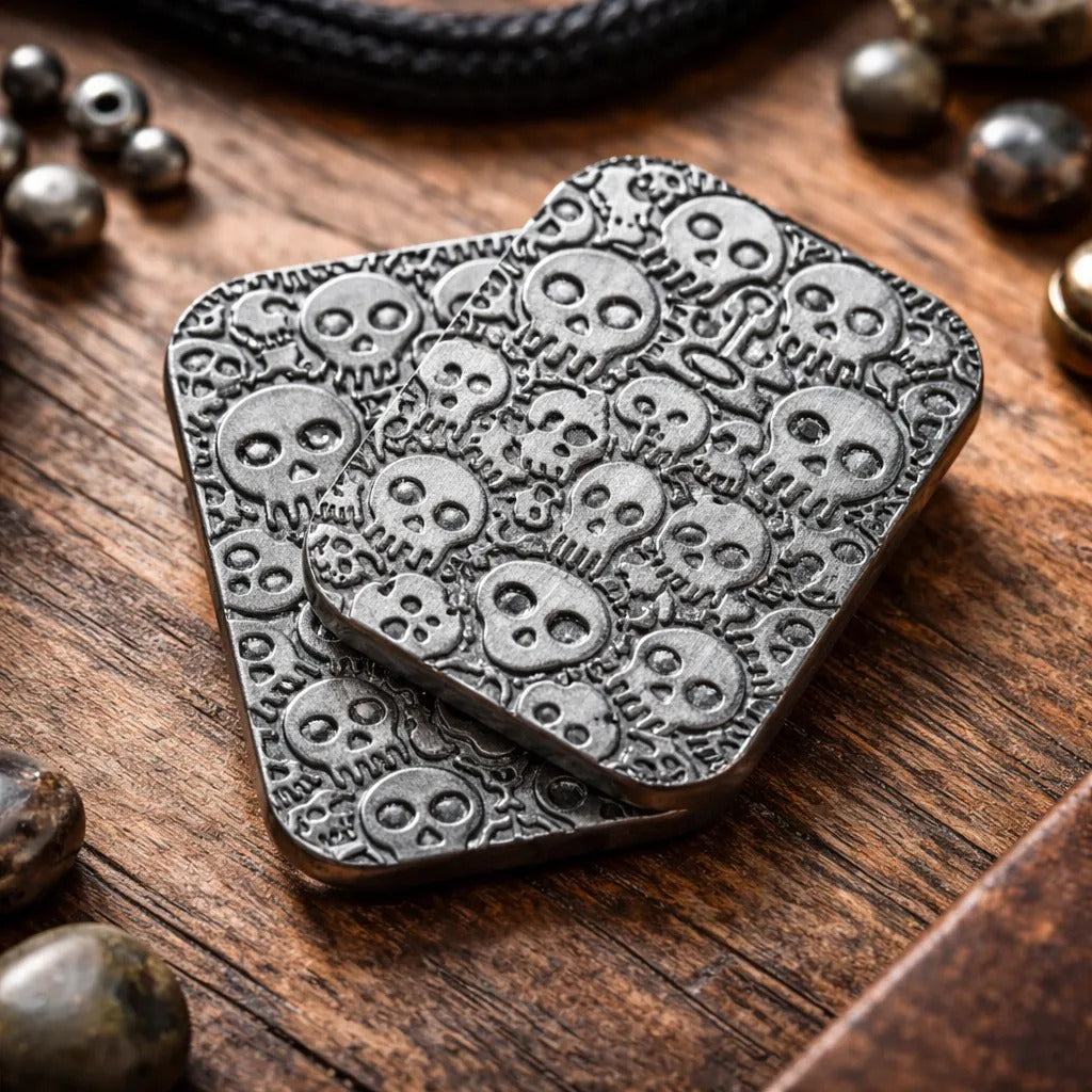 Skull Fidget Haptic Coin Stress Relief Birthday Gift for Men
