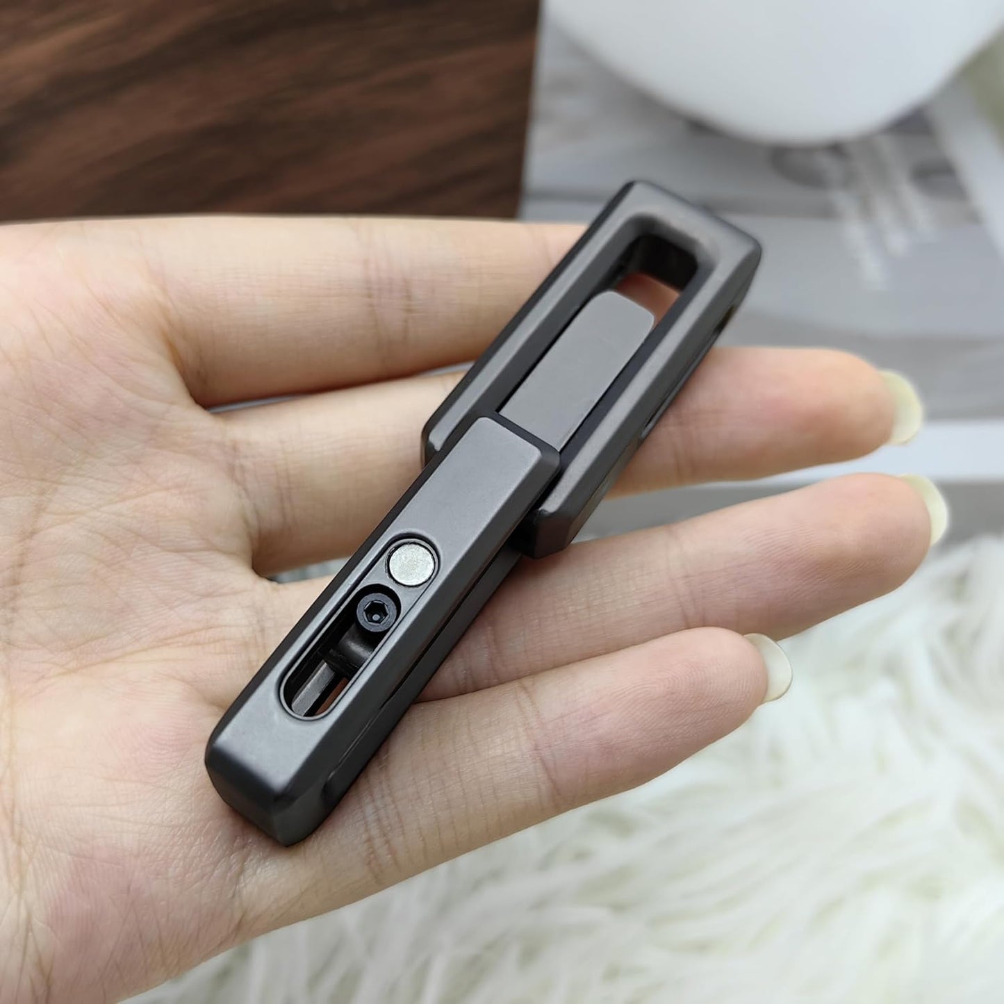 EDC Fidget Slider Fidget Toy Adult Stress Relief Metal Push Pull ADHD Recreational Tactile Xlock Magnetic Double Push Fidget Coin