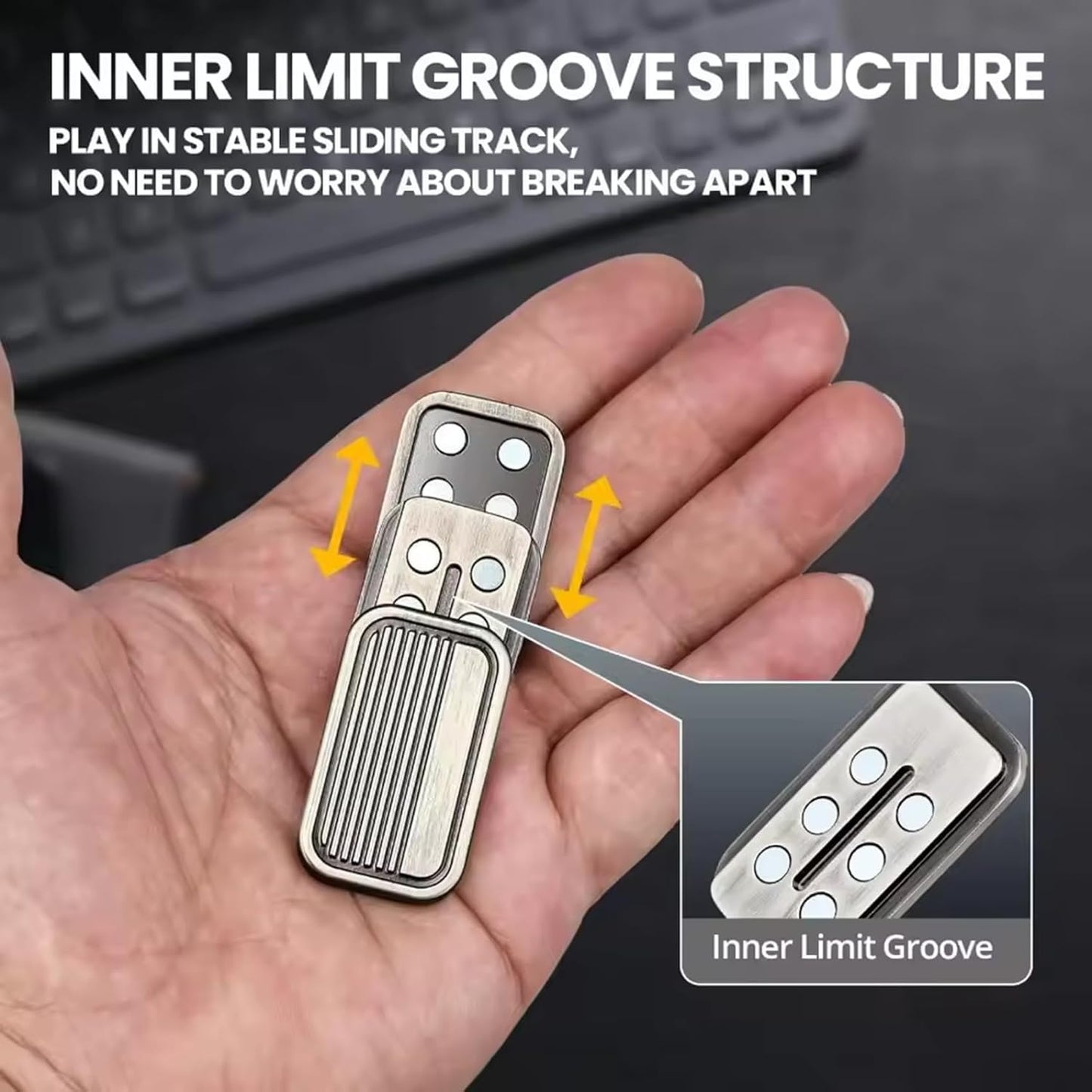 3 Layer Push Card Magnetic Metal Fidget Slider – Stress Relief EDC